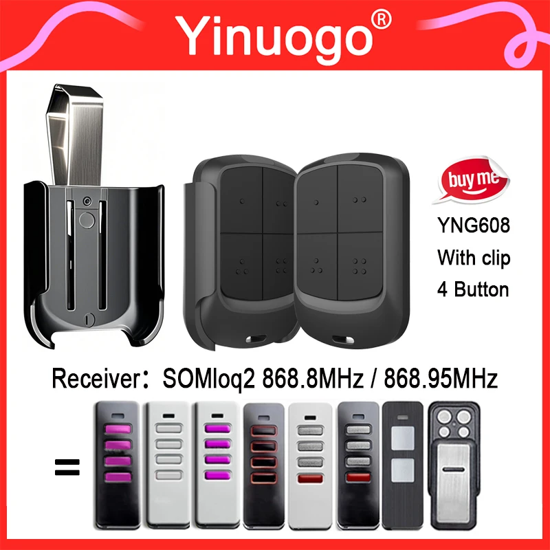 

YNG806 для SOMMER PEARL 4018V000 4018 TX55-868-4 4019V000 PEARL Vibe 4019 PEARL Twin S10019 пульт дистанционного управления для ворот с зажимом