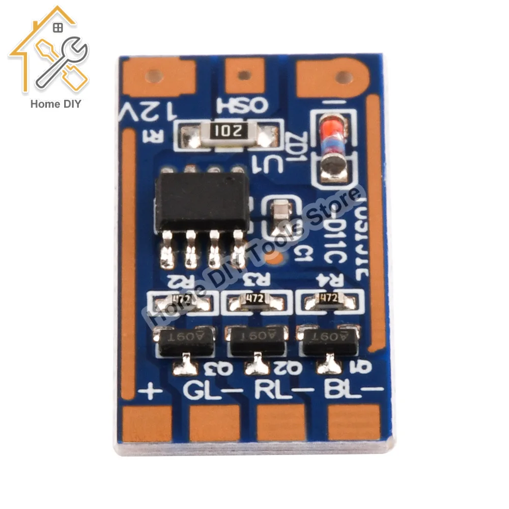 DC 5V ~ 12V RGB Luz Piscando Módulo 11 Modo Botão Interruptor Cor Luz Placa Eletrônica High Current Driver Module