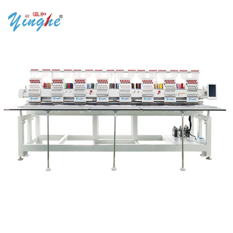 Multi-Functional 8-Head Embroidery Machine 400*500mm  12-Needle Auto Color Change Flat Cap Garment Bulk Equipment