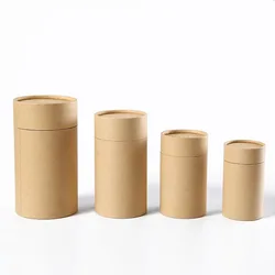 Kraft Paper Tube Round Cylinder Tea Coffee Sealing Container Box Eco Friendly Cardboard Packaging Candle/T Shirt/Incense Box