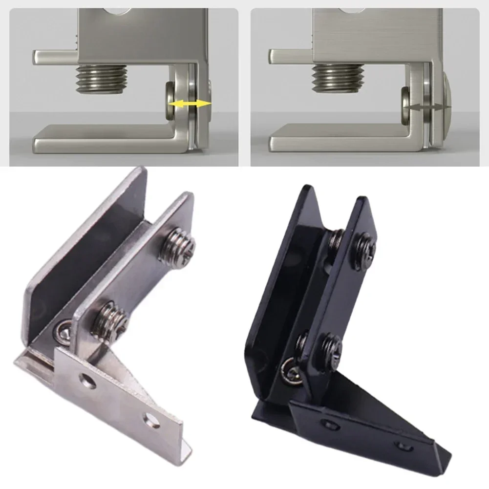 2x Non-Perforated Glass Door Hinge Display Cabinet Hinge Wine Cabinet Rotating Shaft Glass Clips Furniture-Door Hinge Hardware