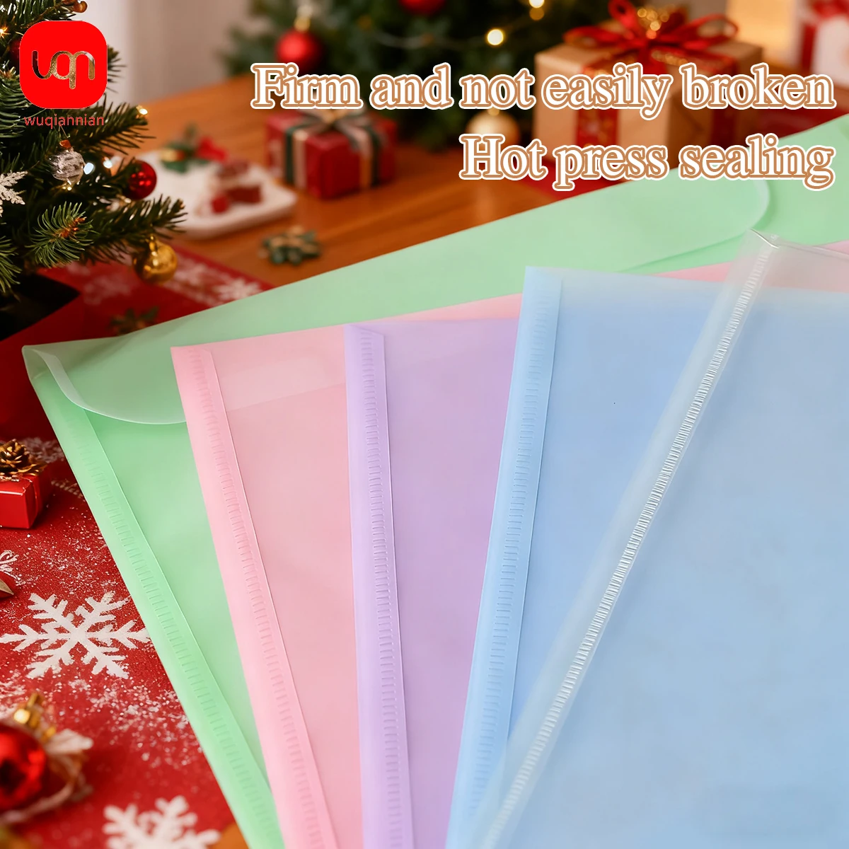 

WQN Multicolor Transparent Document Bag, Waterproof and Dustproof, Snap Closure, Portable, Can Store Daily Office Supplies