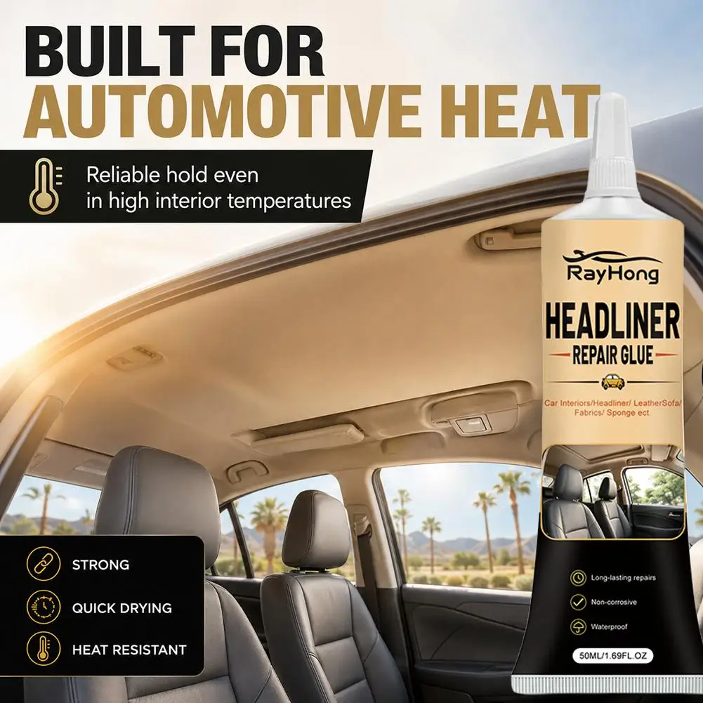 1/2/3pcs Car Leather Repair Adhesive Quick Drying Strong Bonding Interior Roof Seats Wear Tear Restoration Car Ceilings 50ml