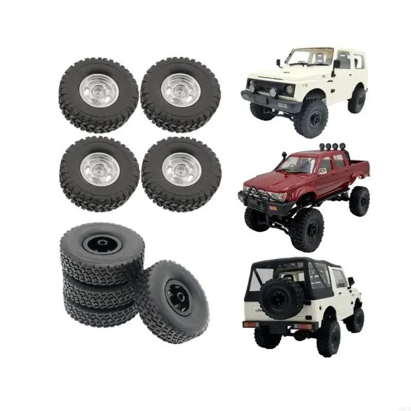 Metal Remote Control Wheel Hubs/Wheel Tires for 1/16 Vehicle Enhanced Shock Absorption Model Offroad Replacement Wheel 15UB