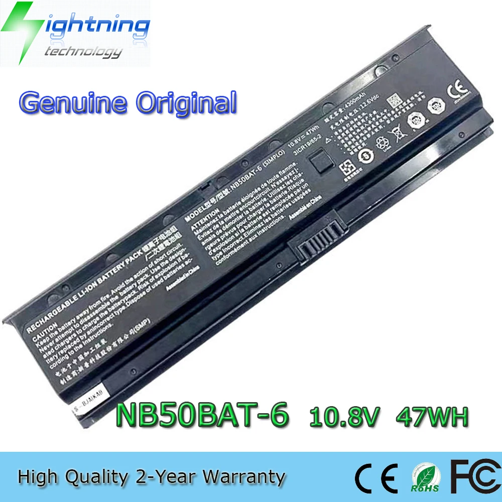 Brandnew Genuíno Original Nb50bat6 10.8v 47wh Bateria do Portátil para Clevo Nb50tk1 Nb50tj1 Nb50tl Nb50tz 31cr19 652
