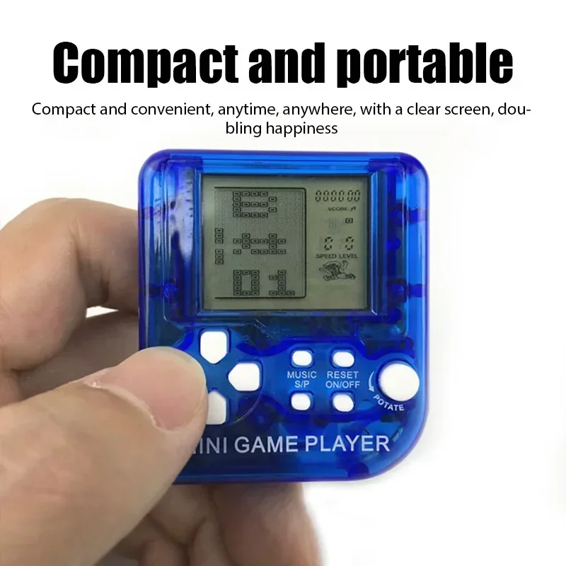 Portable Mini Pocket Classic Game Machine Keychain Ring Anti Lost Retro Nostalgic Kid Handheld Game Console Toys Gaming Player