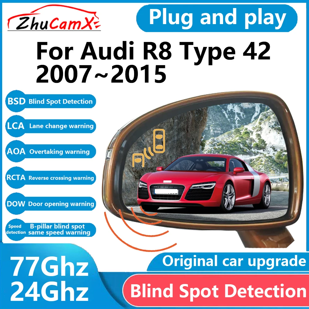 ZhuCamX for Audi R8 Type 42 2007-2015 BSD Blind Spot Detection Sensor Radar Driving Warning System Plug and Play