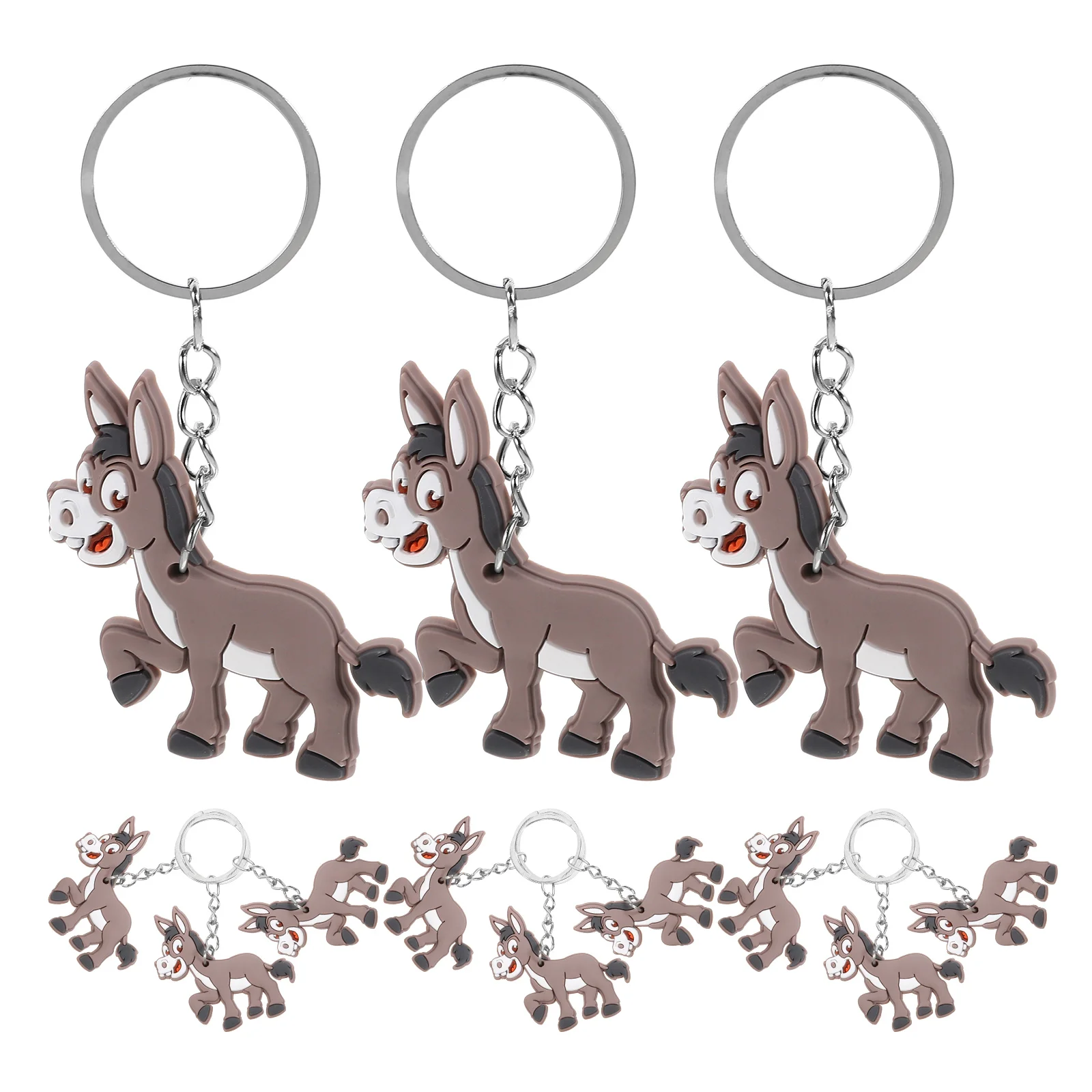 

12 Pcs Donkey Keychain Adorable Pendant Shape Pendants Ring Locket Sheep Animal Charms Metal Hanging Decor Child