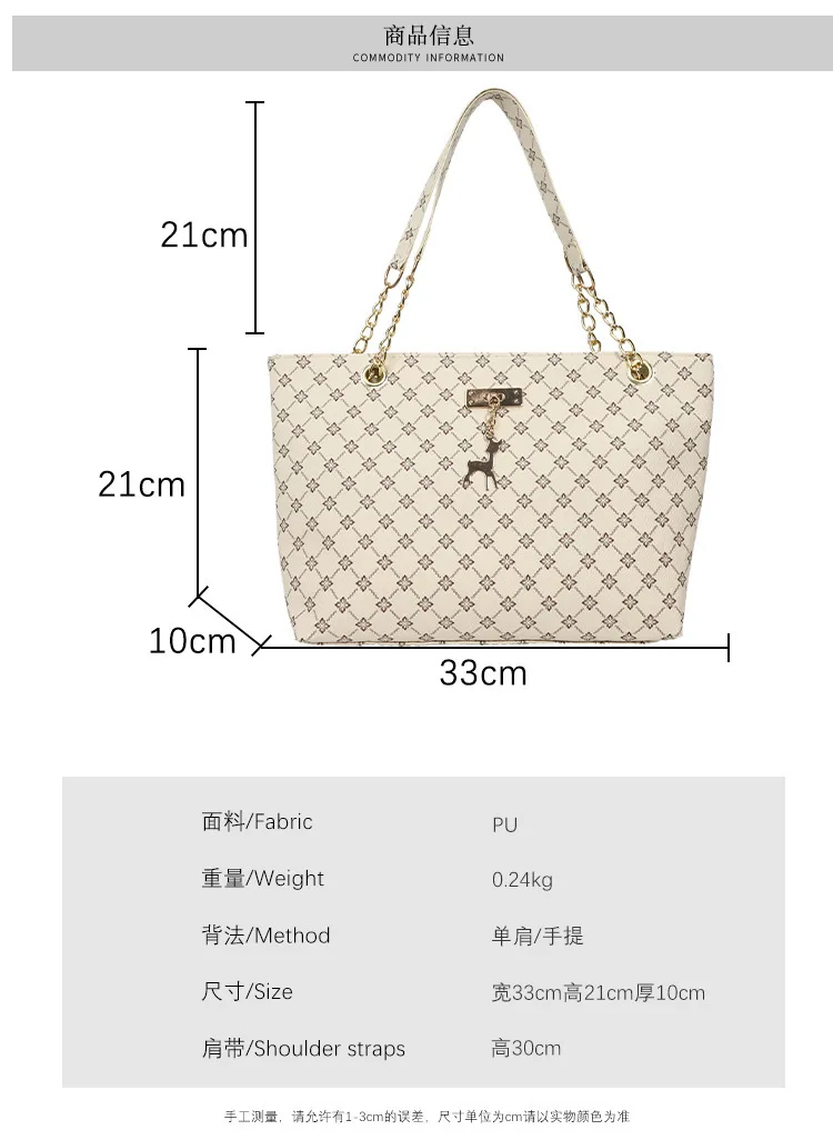 Neue Presbyopia-Handtasche mit Textur, weichem Leder, großem Fassungsvermögen, Tragetasche für Damen mit hängenden Accessoires, Schultertasche – Detail 2