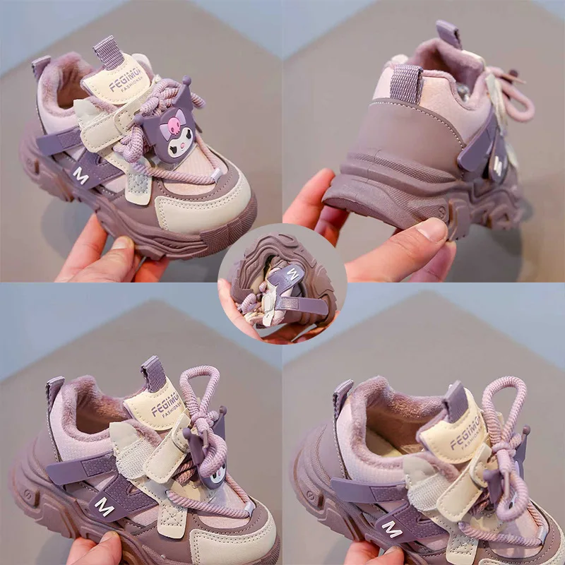 

Кроссовки Sanrio Kuromi для девочек: весенне-летние, дышащие, мягкие, нескользящие, с милым мультяшным дизайном, для студентов, для бега