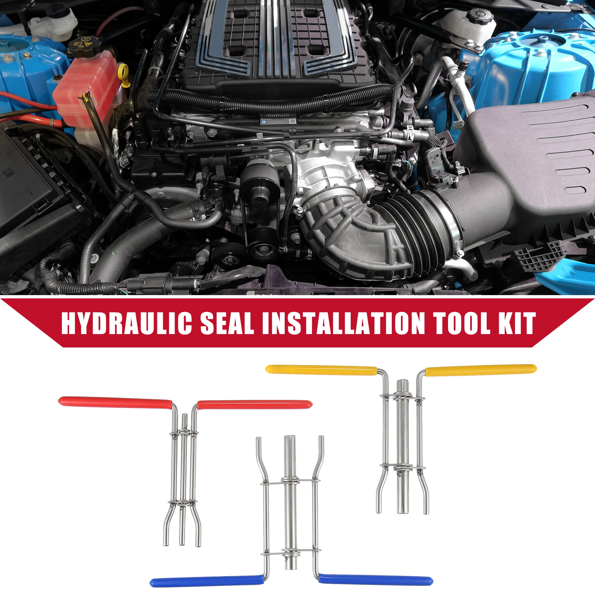 Motoforti Inner / Hydraulic Seal Installation Tool Kit / Hydraulic Cylinder Piston Repair Seal Tools  / Metal / 1 Set / for Car