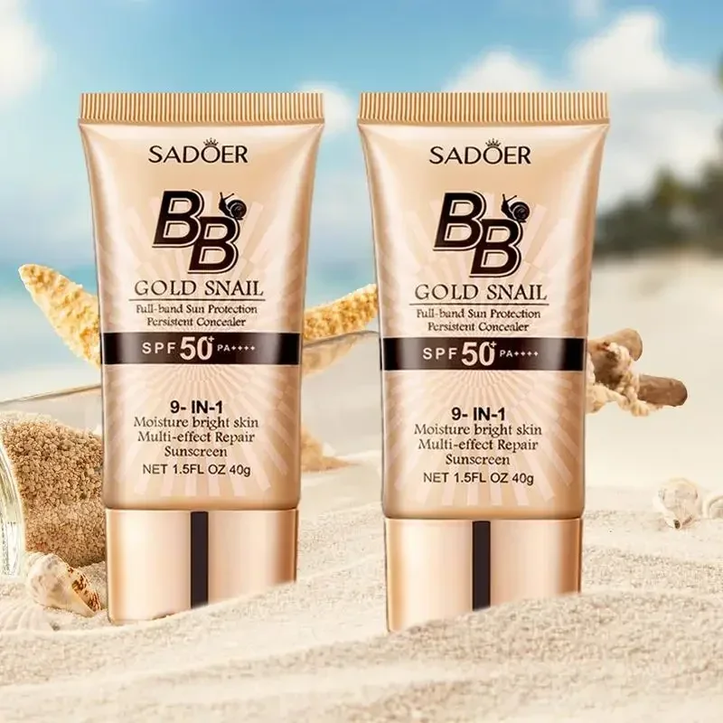 

SPF50 + Золотая улитка, солнцезащитный крем, BB-крем, отбеливающая основа, консилер, увлажняющий, долговечный, равномерный тон кожи, основа для макияжа, праймер