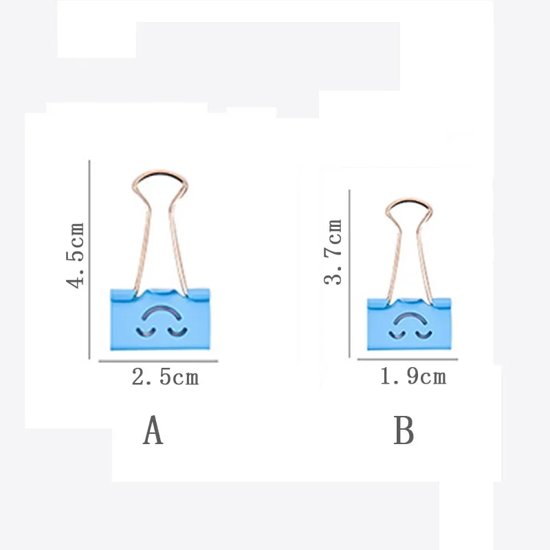 5 sztuk/partia Cute Smile Face Metal Binder klip kolorowe spinacze duże małe dekoracyjne klip organizator biuro szkolne