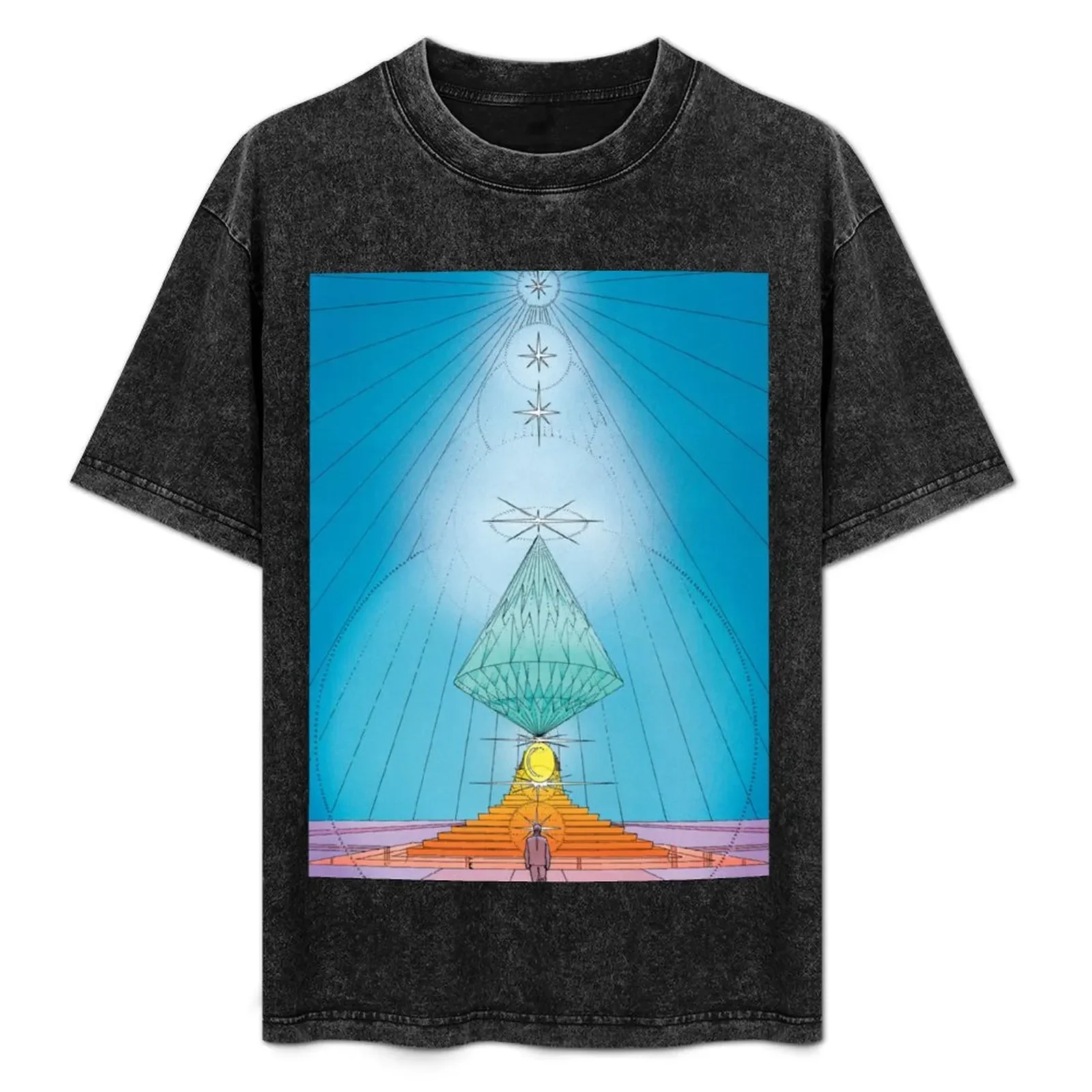

the world of edena,star,god,comic,moebius,stel,trascendence,psychadelic T-Shirt Luxury man summer top mens t shirts