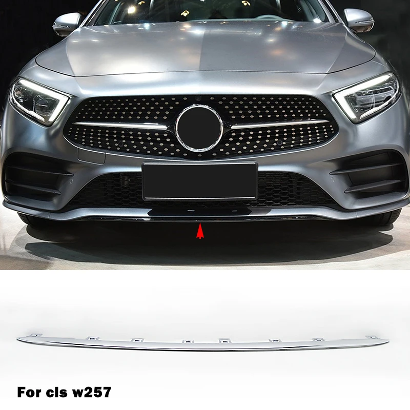 

a2578850302 A2578850502 Front Bumper Lip Chrome Chromium Trim Spoiler Diffuser Accessories For Mercedes Benz CLS W257 C257