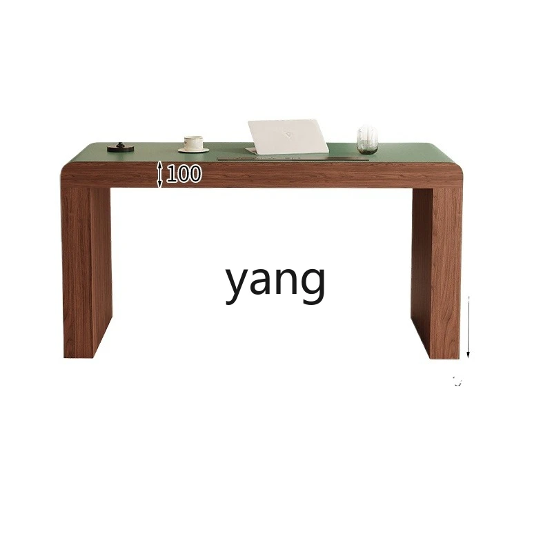 

LMM retro saddle leather solid wood desk with drawers study office computer desk home