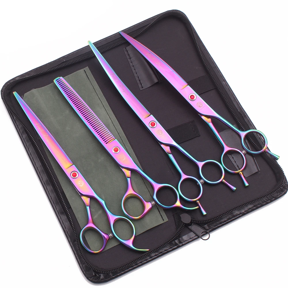 Purple Dragon 8-Zoll-Hundepflegeschere Effilierschere Professionelle Katzen-Haustierschere Haarschneiden Hohe Qualität Z3015-b – Detail 8