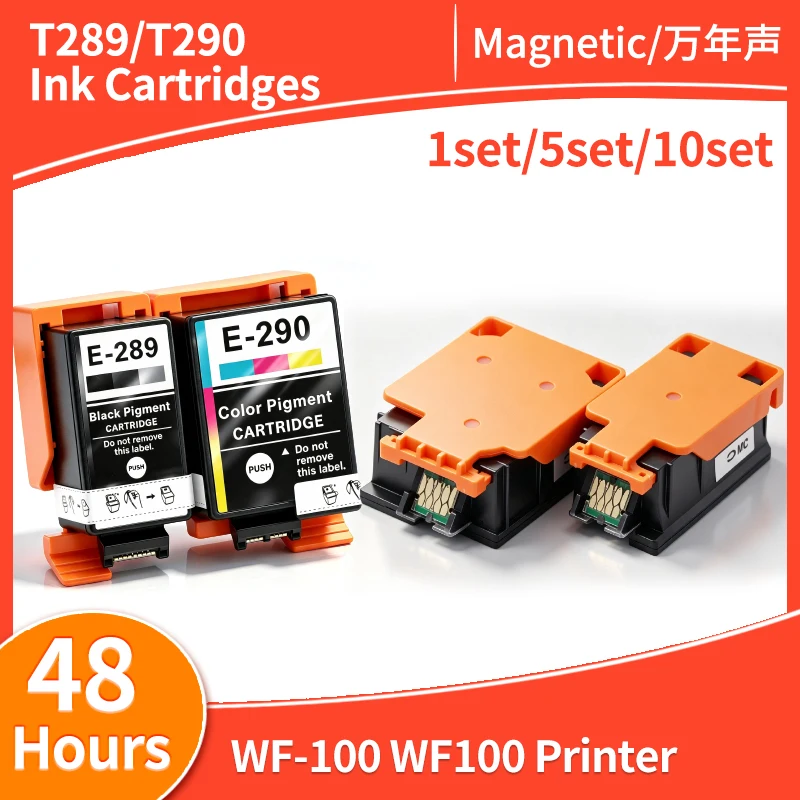 1-10set 289 290 T289 T290 E-289 E-290Ink Cartridge Compatible for Epson WorkForce WF-100 WF100 Printer Ink Cartridge Black color