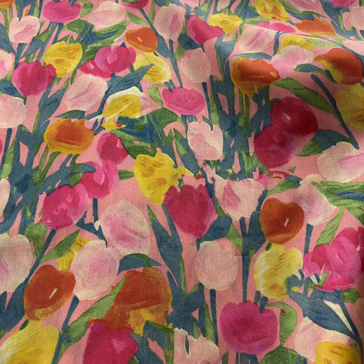 

Rural Style Tulip Printed Cotton Poplin Fabric for Sewing Clothes DIY Handmade Patchwork Accessories