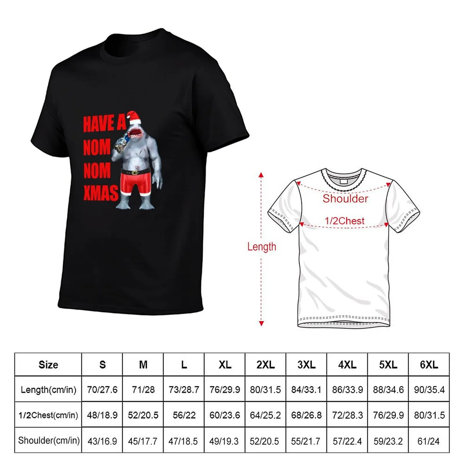 King Shark Have A Nom Nom Xmas T-Shirt Trendy Casual Short Sleeve Shirt
