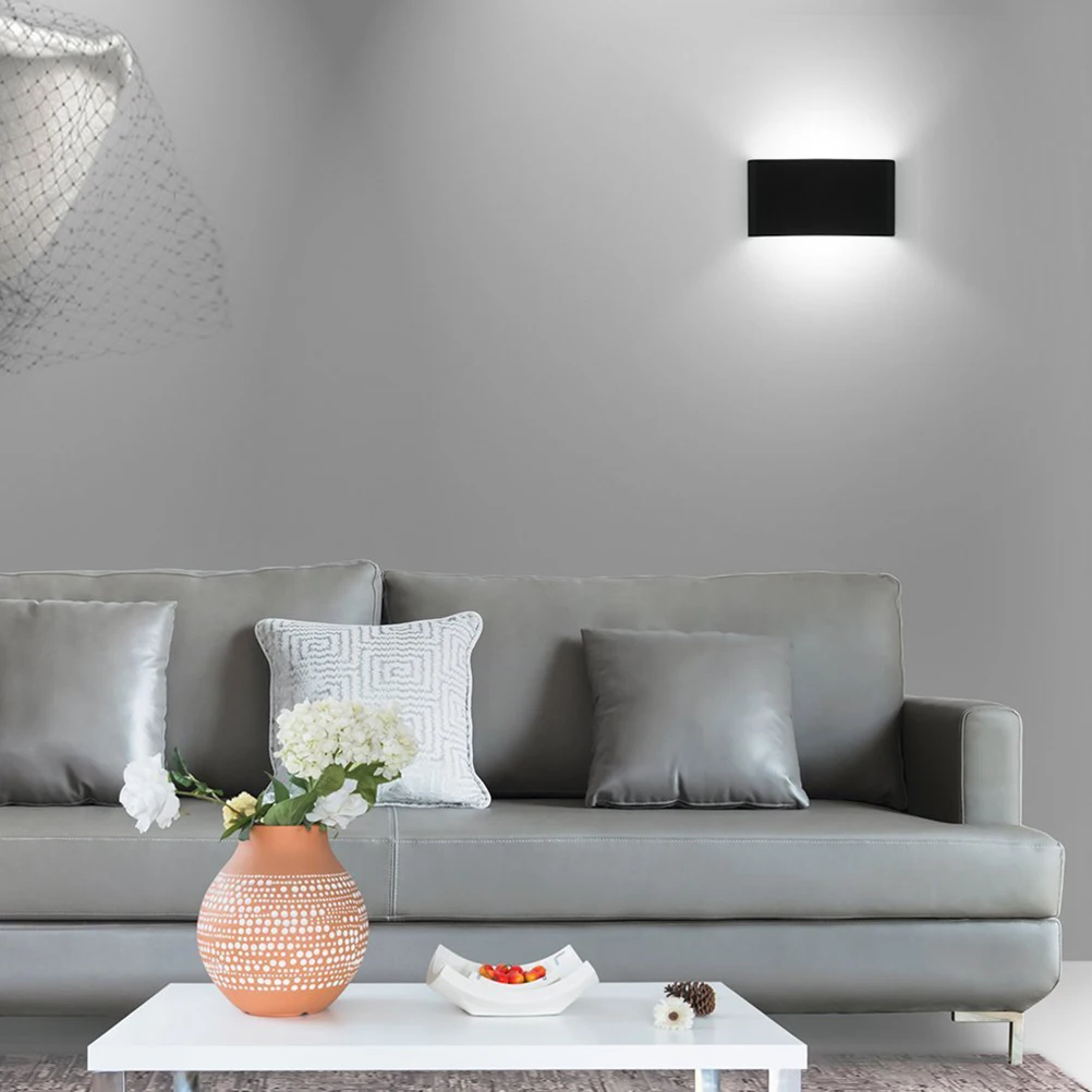

Aluminum 6W Square Led Wall Lamp Thin Outdoor Waterproof Corridor Light Warm Light Black Shell Garden Yard Lighting Fixture