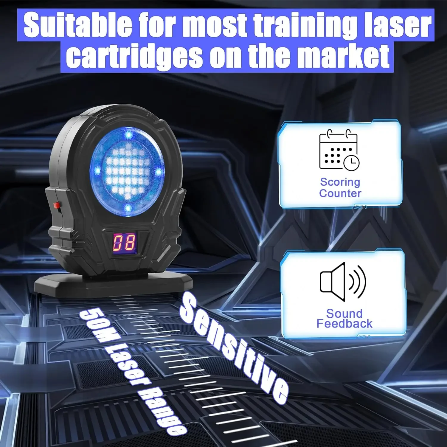 

Лазерная тренировочная мишень 3-в-1: инфракрасная индукция, электронное подсчет очков, цветовая индикация, звуковые эффекты для стрелковой практики