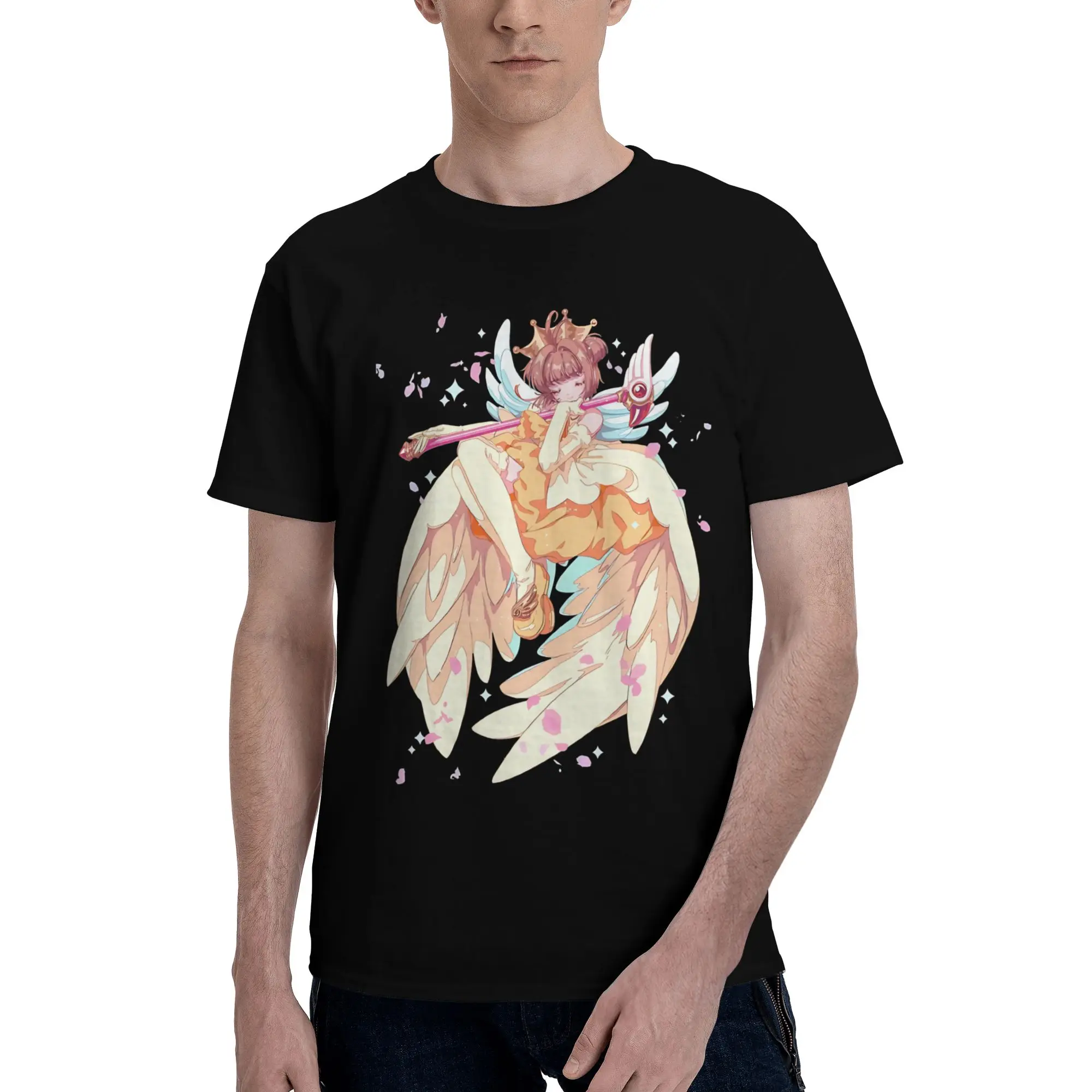 The Angel Queen  Funny Graphic 100% Cotton T-Shirt Bandai Cardcaptor Sakura Tees Tops For Men