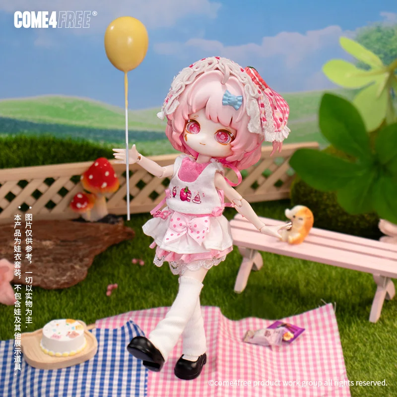 

Come4free12 Одежда для кукол Bjd Клубничный молочный коктейль Десертная серия Юбка Комплект одежды для 12-точечных кукол Bjd (кукла в комплект не входит)