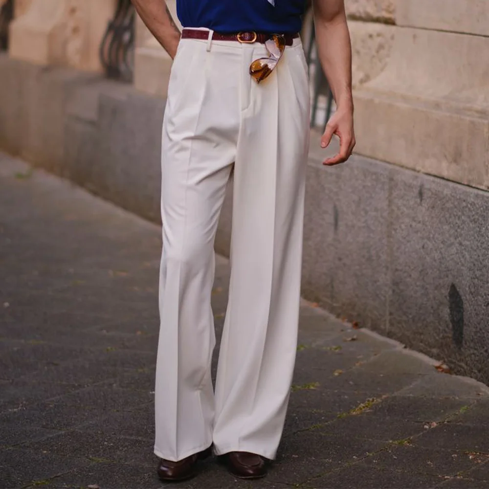 

Мужские смешанные брюки для костюма с плоской передней частью, прямые брюки, простые классические облегающие деловые рабочие брюки, официальная офисная одежда, повседневное платье Pa