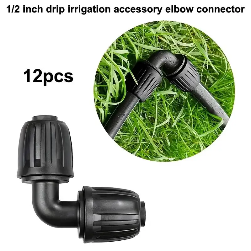 1/2-inch Drip Irrigation Fitting Elbow Connector, Anti-drip Lock Nut Barbed Elbow Connector, Reusable Irrigation Parts