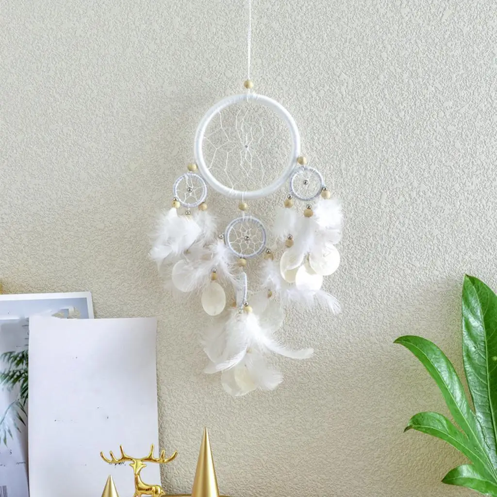 Dream Catcher Indian Style Feather Large Weave Web Boho Rope Hanging Circle Hand Made Art Cotton Pendant for Home Dorm Room Room