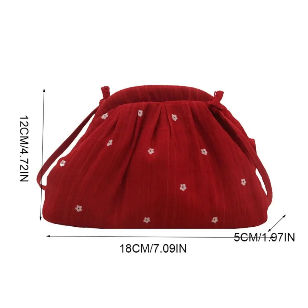 Sac à bandoulière simple en Polyester doux, sac de maquillage de Style coréen à fleurs, sac de téléphone à cordon de serrage, sac à bandoulière pour dames