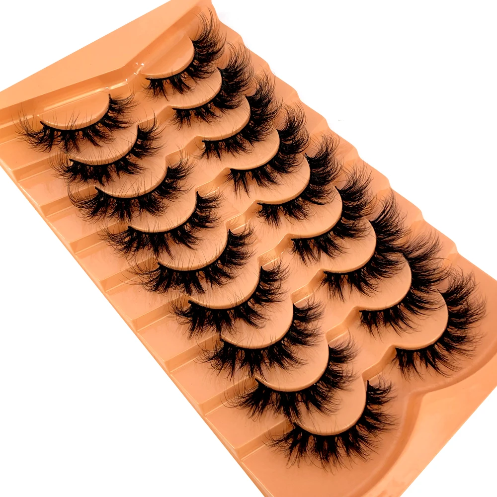 2024 New 9 Pairs Cat Eye Lashes Fluffy Faux Mink Lashes 8D Wispy Lashes Pack Dramatic Long Thick Volume Eyelashes False Eyelas