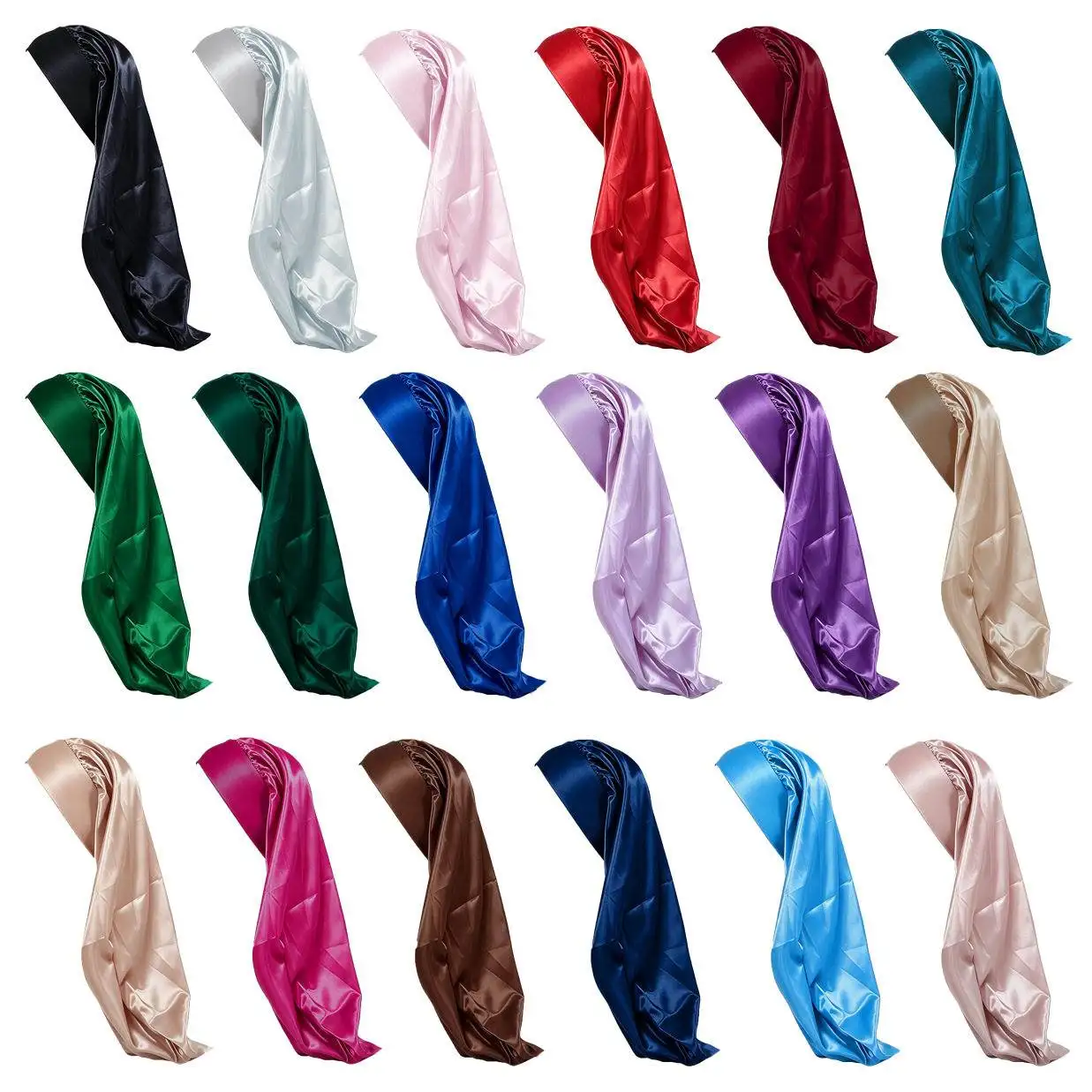 Silk Long Tube Sleep Cap Women's Home Use Postpartum Hair Cap Autumn Winter Air Conditioning Long Hair Covering Hat