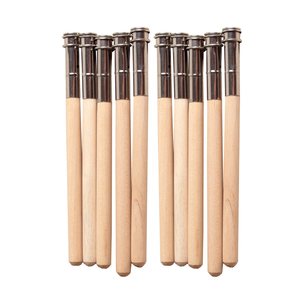

10pcs Pencil Extender Beige Extension Tool Rod Portable Holder For Students School Office Art Sketch Lightweight Wood Iron