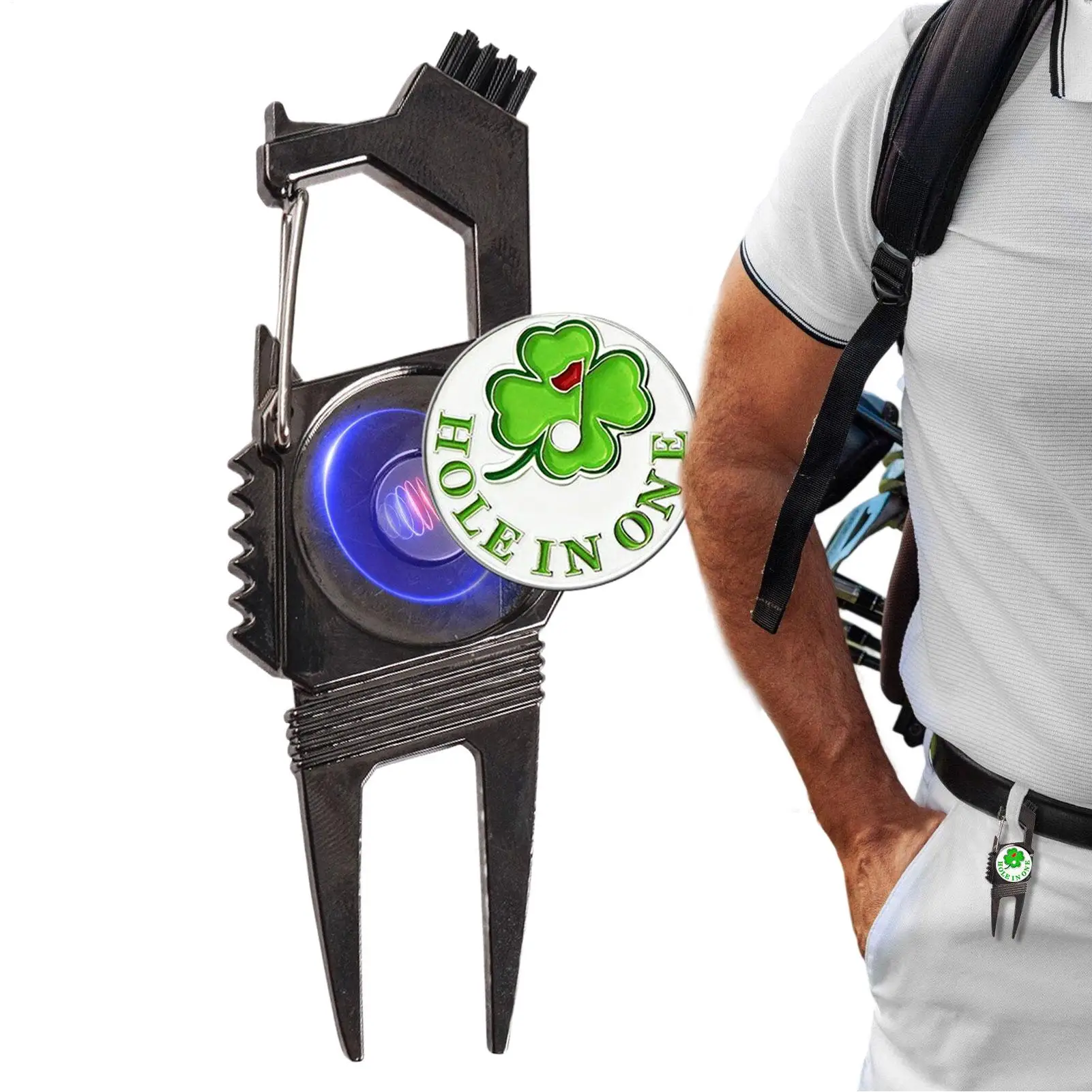 

Инструмент для ремонта поля отметки для гольфа Divot, многофункциональный маленький маркер для мяча из сплава, инструмент Divot, средство для очистки канавок, сумка для клуба на площадке