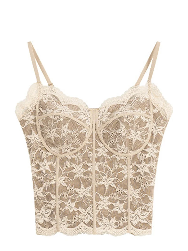 

Fibone Lace Strap Vest Women's Inner Wear Spring Autumn New Sle with Chest Pad Inteated Beautiful Ba Tube Top