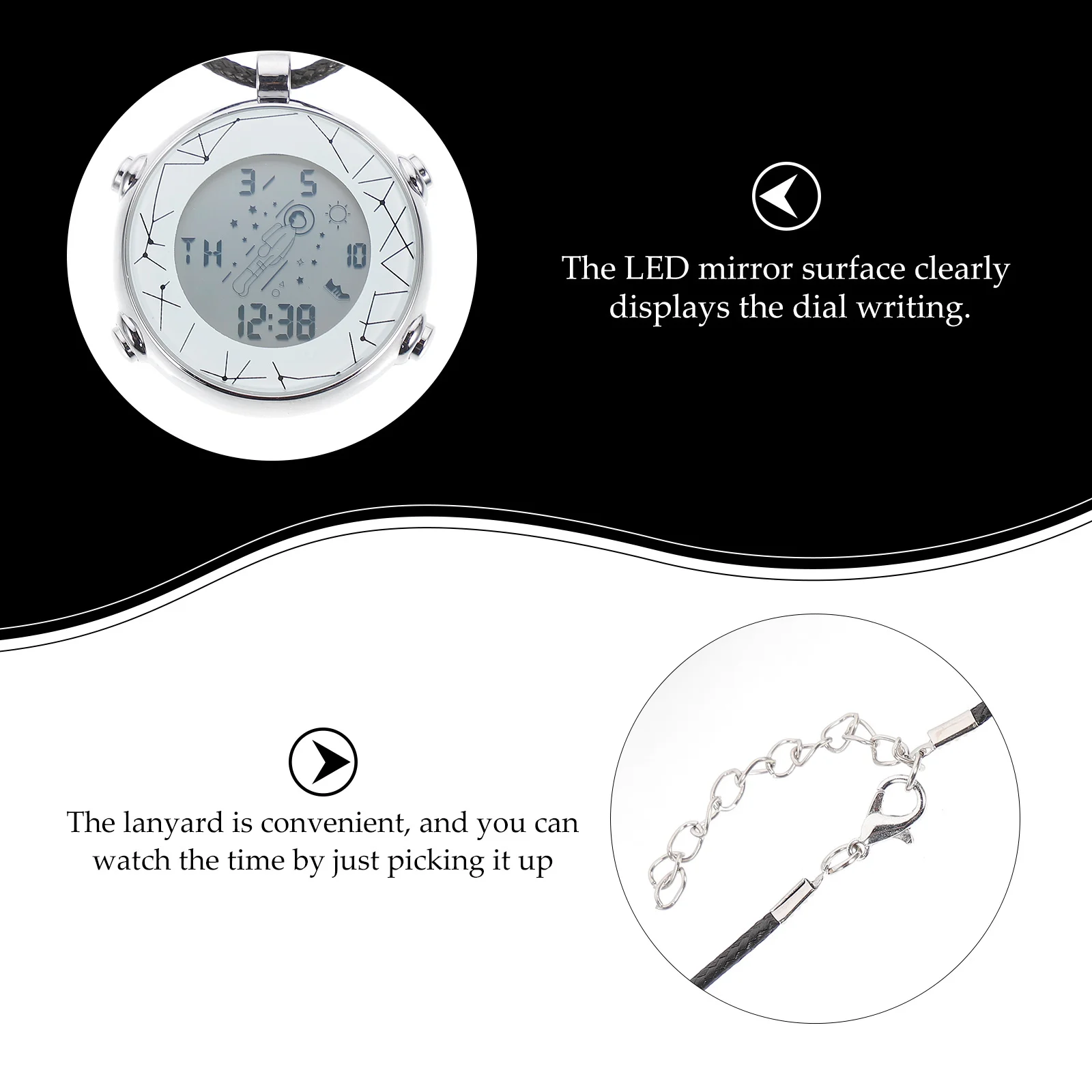 Electronic Hanging For Students Elderly Multifunctional Alarm Pocket Hanging Digital Necklace Watch Watch Travelers