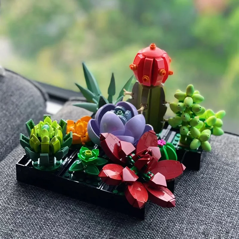 771PCS Creative Succulents Building Blocks 10309 Botanical Collection Bouquet Assemble Bricks Toys Gifts For Kids Boy Desk Decor