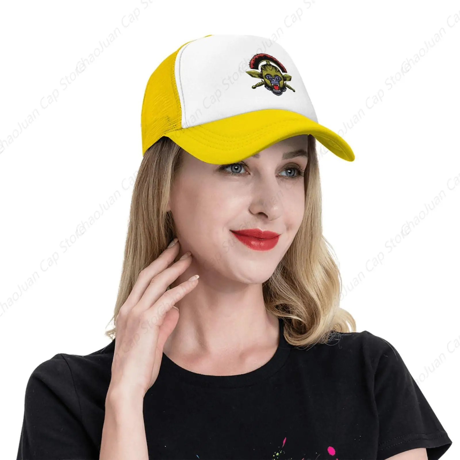 Gorilla with Helmet and Sword Mesh Trucker Cap Breathable Dad Hat image 5