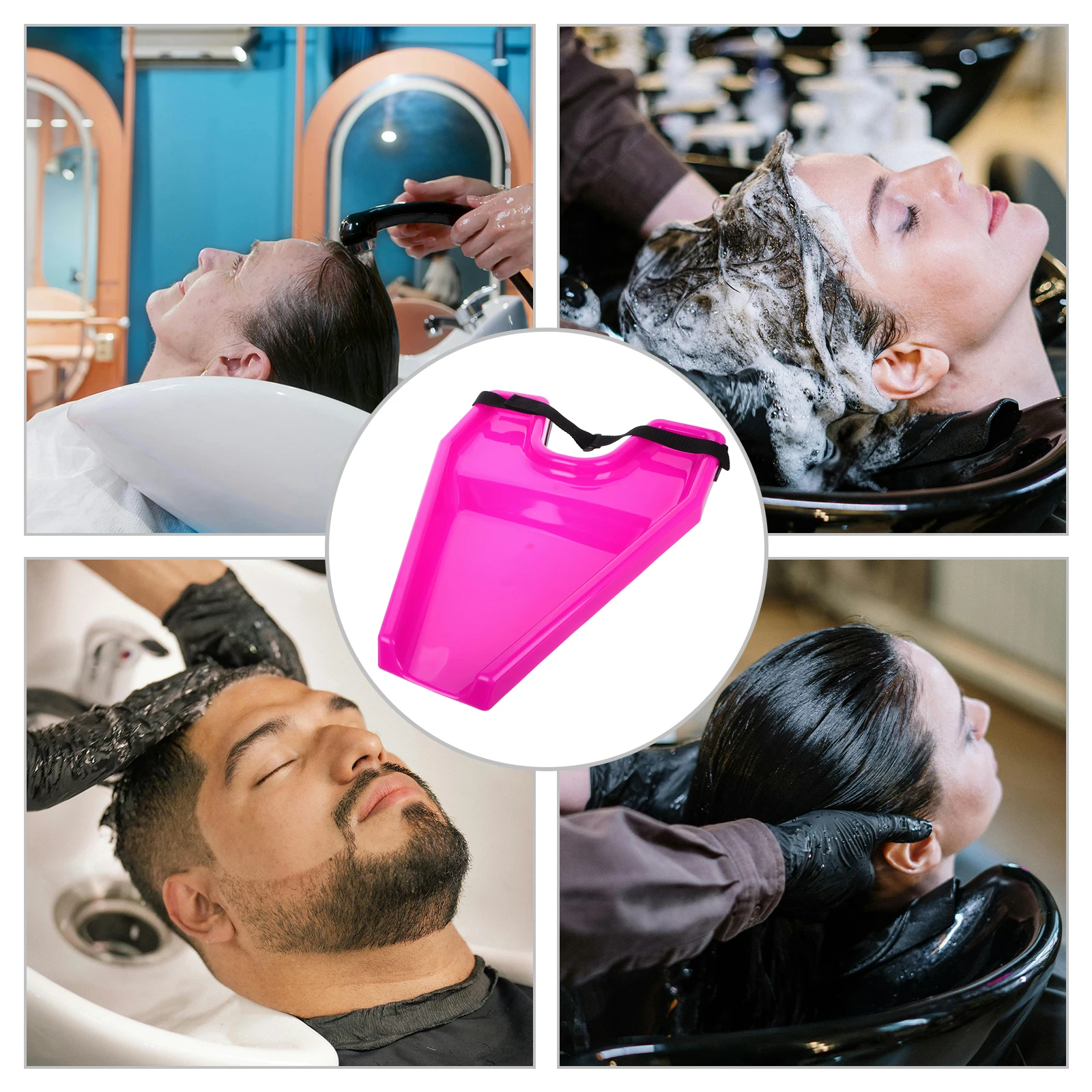 

Shampoo Hair Washing Basin Lightweight Plastic Home Salon Use Ergonomic Design Durable Hair Catcher Shower Drain Violet