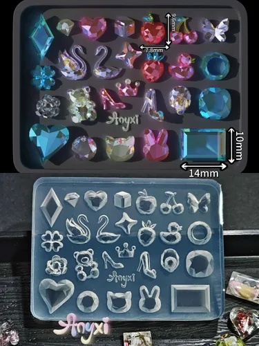 Imagen 2 del producto 1 pieza de gema, espada de calavera de pulpo, molde acrílico 3D para uñas, molde de grabado a mano, decoraciones artísticas para uñas, arte de uñas de silicona