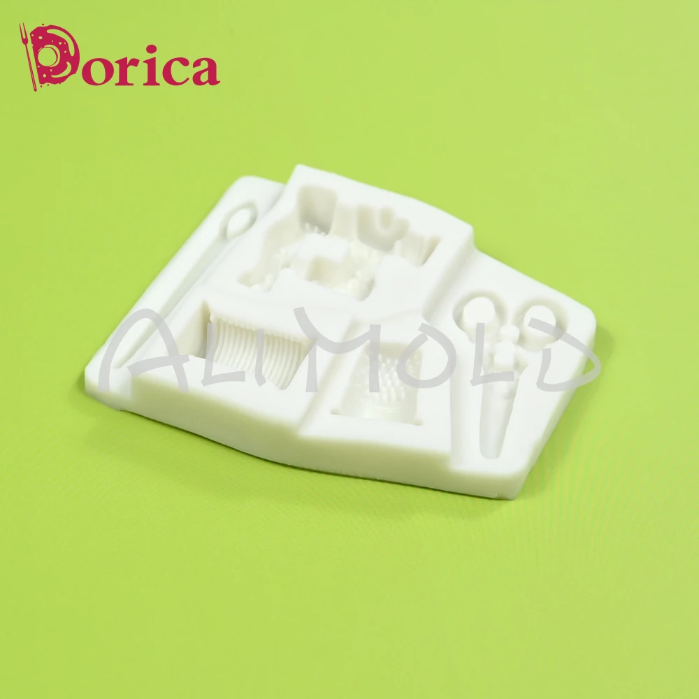 Conjunto de costura em miniatura molde de silicone sugarcraft fondant moldes de chocolate resina argila fazendo molde decoração do bolo cozinha bakeware