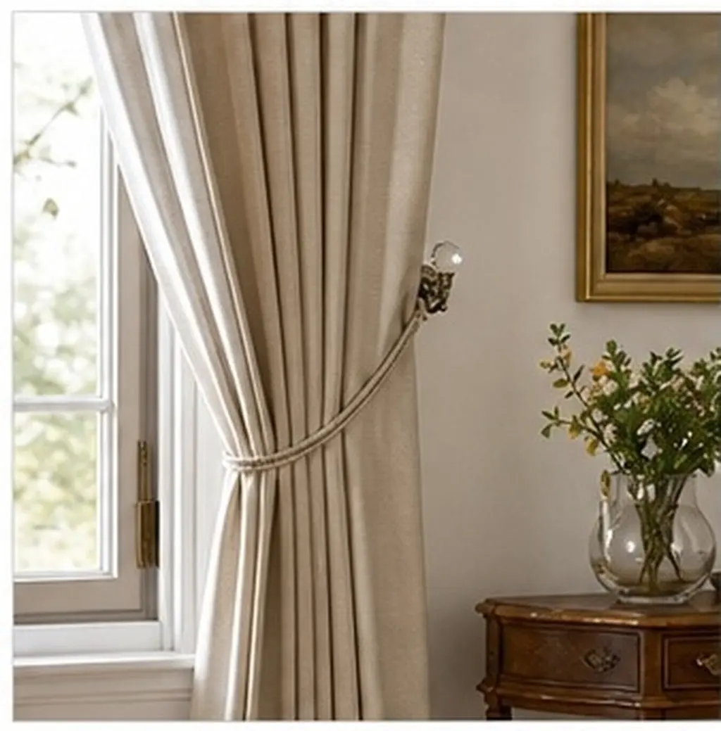 Vintage Crystal Ball Curtain Hooks Pair Brass Premium Material for Traditional Classical Modern Rooms Drapery Holdbacks