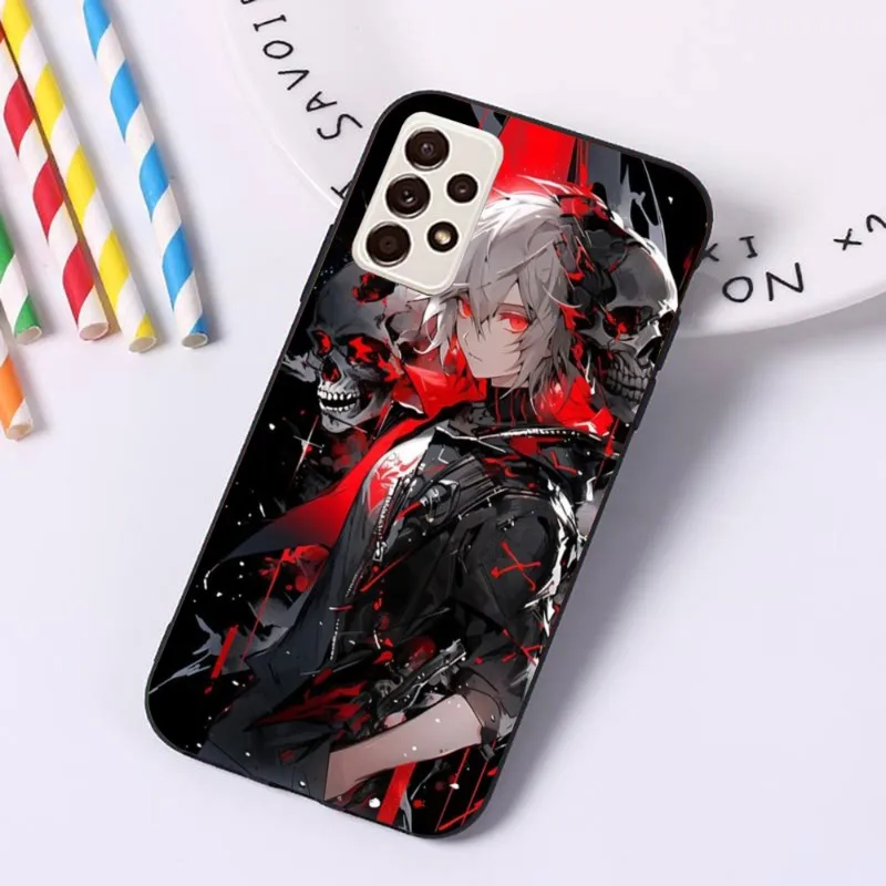 Genshin Impact Arlechino Mobiele Telefoon Hoesje Voor Samsung A91 A81 A81 A73 A72 A71 A 30S A20 A12 A13 A52 A53 4G 5G Zwarte Telefoonhoes Funda