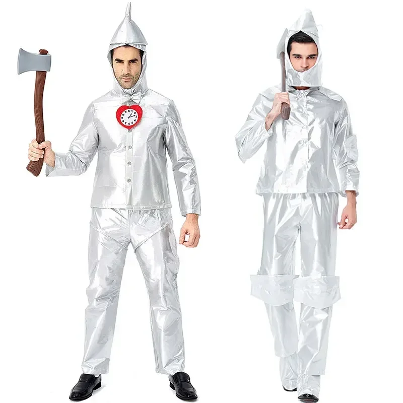 2024 Adult Mens Wizard of Oz Tin Man Cosplay Costumes Halloween Carnival Purim Mardi Gras Party Outfit