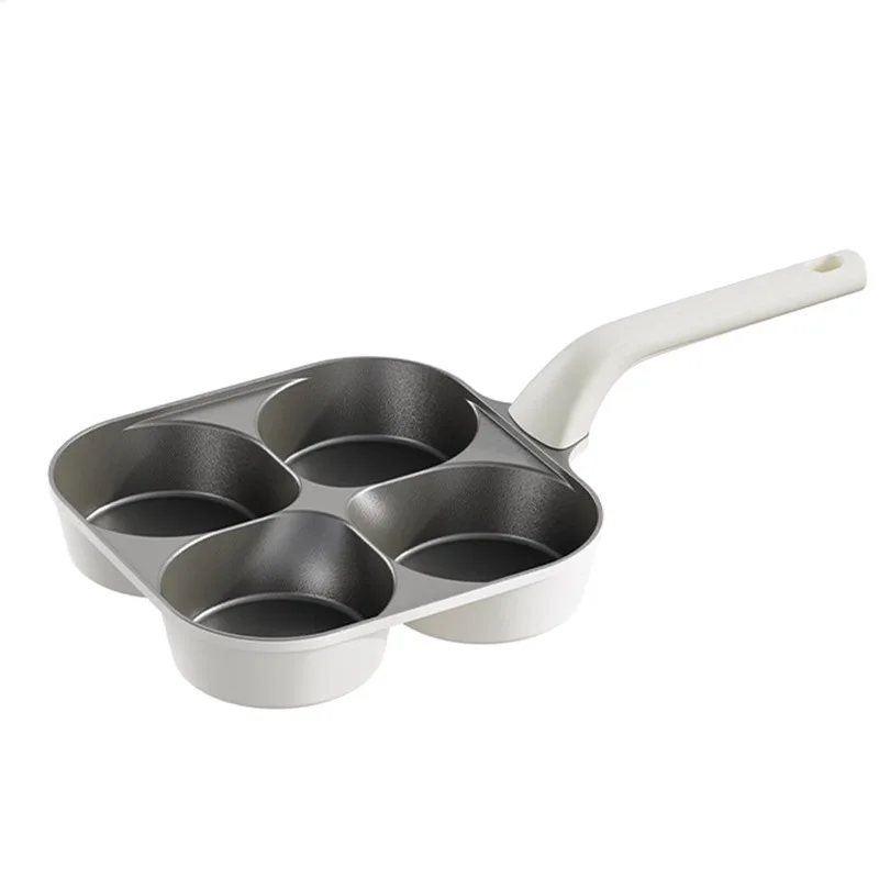 

Zml ceramic breakfast pan - flat bottom, four-hole non-stick skillet - perfect for home frying and omelets