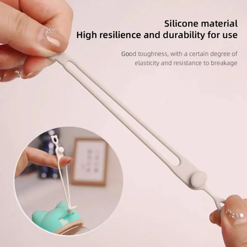 1PCS Reusable คอมพิวเตอร์ยึด Home Office สายผูกชาร์จโทรศัพท์สายรัดสําหรับหูฟัง Organizer ซิลิโคนอ่อน