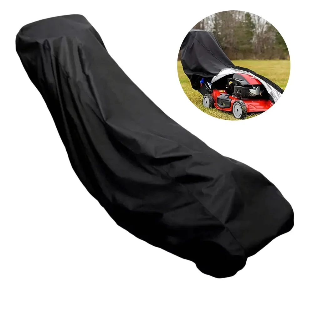 Oxford Cloth Lawn Mower Cover Waterproof UV-Resistant Push-type Lawn Mower Cover Dustproof Windproof Heavy-duty Mower Cover