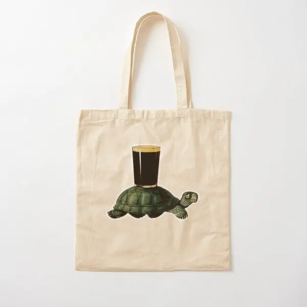 Guinness tartaruga algodão cmz bolsa de lona unissex bolsa de tecido senhoras tote mercearia moda impressa casual dobrável bolsa de ombro